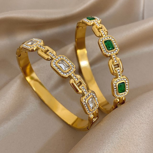 Greatera Armband, Edelstahl, grünes Zirkonium, Damen - Bild 1