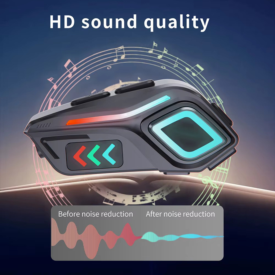 MRSVI Bluetooth-Motorradhelm-Headset K07 in Schwarz mit Geräuschunterdrückung und IPX6 Wasserdichtigkeit - Bild 4