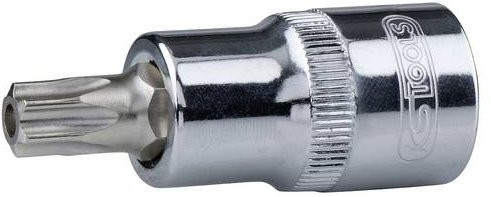 KS Tools CHROMEplus Bit-Stecknuss TX mit Stirnlochbohrung TB55, 1/2 Zoll, Silber - Bild 1