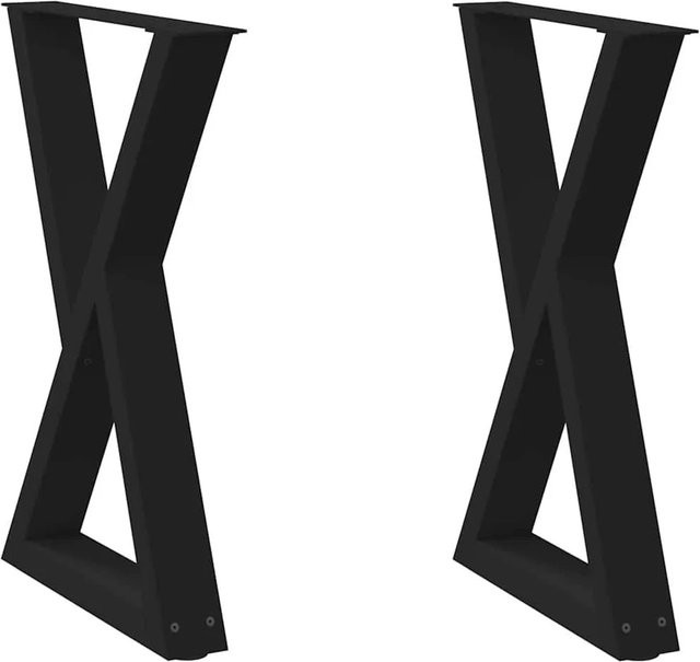 vidaXL Esstisch Beine aus Stahl in Schwarz Matt, 2 Stück, B: 60 cm, H: 73,3 cm - Bild 1