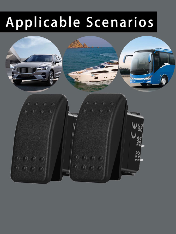 BACAUTOPARTS Wippschalter für Auto und Marine in Schwarz, erhältlich als 2-polige, 3-polige, 4-polige oder 6-polige Ausführung für Camper Zubehör - Bild 6