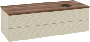 V&B Waschtischunterschrank Antao mit Frontstruktur und Beleuchtung, Farbe: Weiss, B/T/H: 120 x 50 x 50 cm - Bild 1