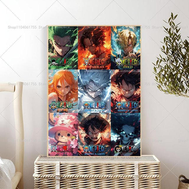Wasserdichter Anime Poster Aufkleber von Scorpio Art Museum, Motiv One Piece, Mehrfarbig, Breite: 50 cm, Höhe: 70 cm - Bild 1