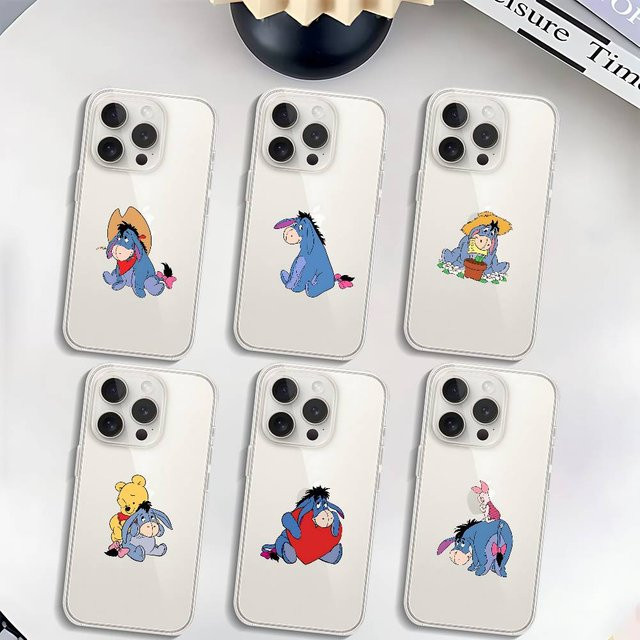 Mesuca E-Eeyore D-Donkey Handyhülle Transparent für iPhone 11 bis iPhone 17 Pro Max Mini Plus Stoßfest - Bild 1
