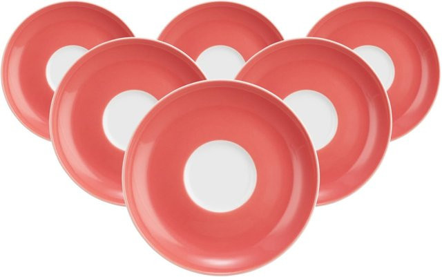 Seltmann Weiden Teeuntertassen Liberty Pure Colors Rot aus Porzellan 6er Set Durchmesser: 13 cm - Bild 1