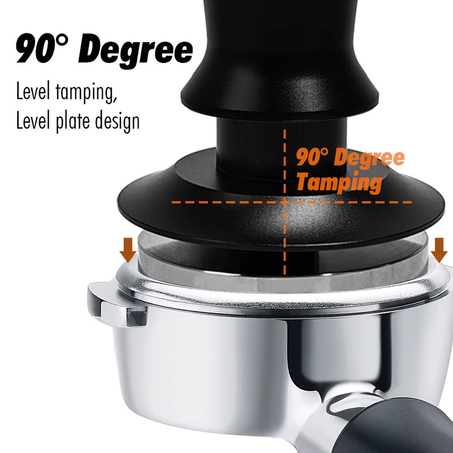 PERFFEE Kaffeestampfer Set mit WDT-Werkzeug und Tampermatte in Schwarz, Espresso-Zubehör für 51 mm, 53 mm, 54 mm und 58 mm - Bild 4