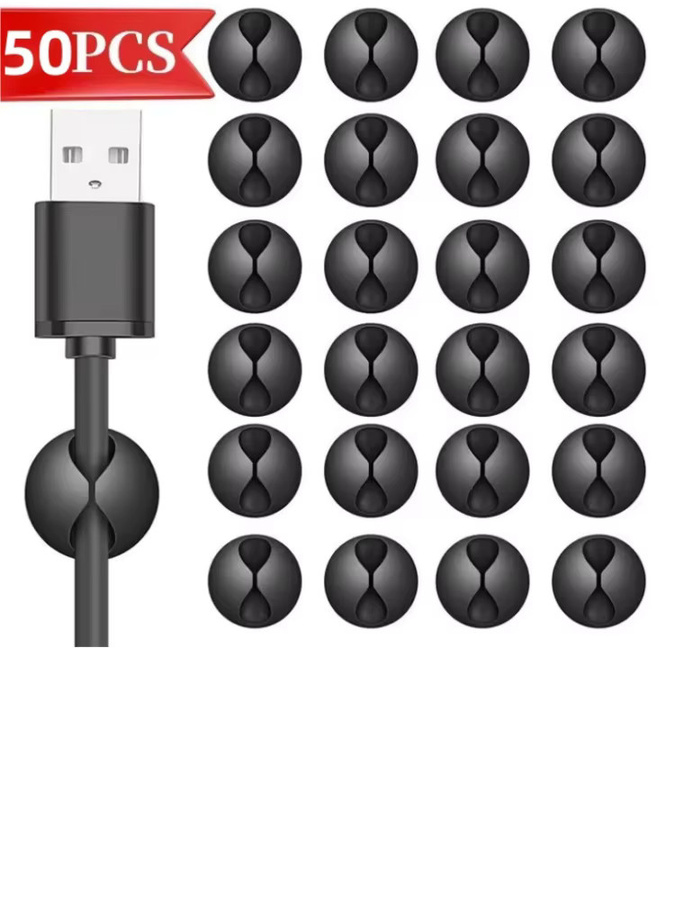 Selbstklebende Kabel Organizer Clips in Schwarz für USB-A und USB-C zur Kabelverwaltung am Schreibtisch oder an der Wand - Bild 5