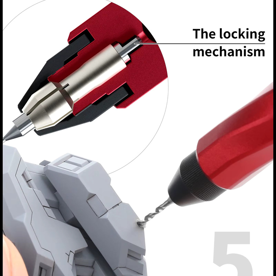 DSPIAE AT-MHD Mobius Handbohrer Hobbywerkzeug mit Spin-Lock-Doppellager in Rot - Bild 5