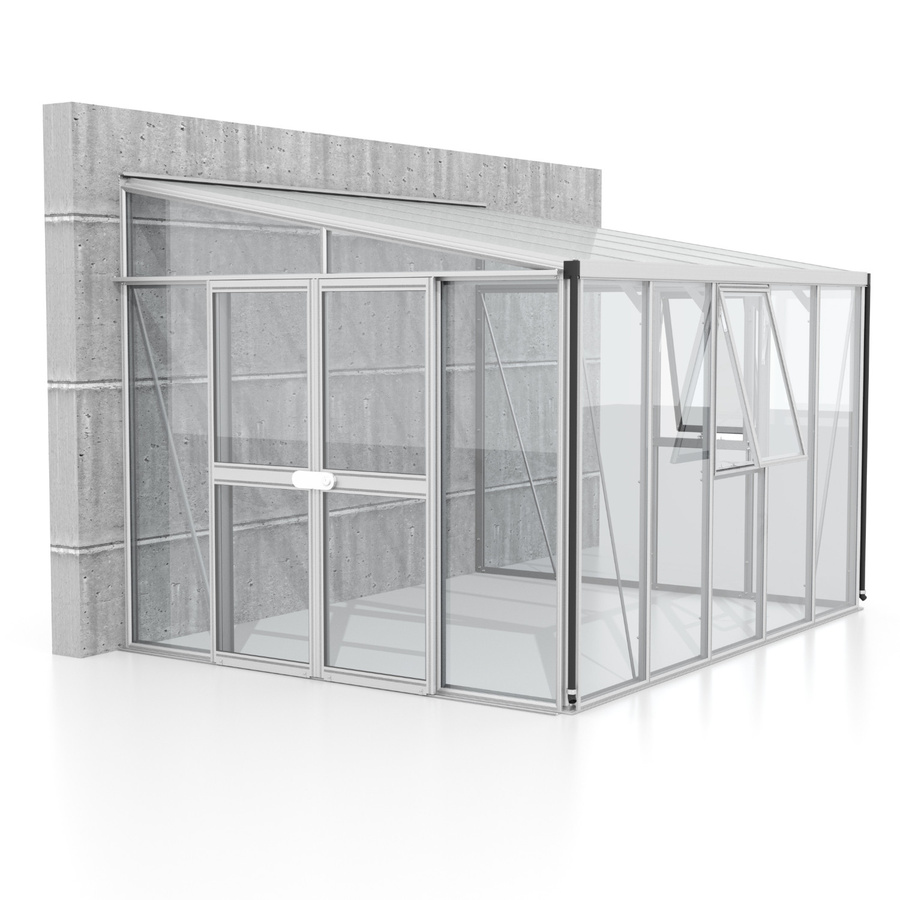 Vitavia Anlehn-Gewächshaus Helena in Silber mit 8,6 m² Fläche aus Aluminium und Glas - Bild 2