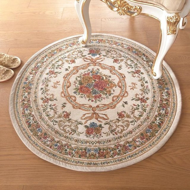 Karpetti Runder Retro-Teppich mit Blumenmuster in Multicolour, Waschbare und Rutschfeste Bodenmatte für Wohnzimmer und Schlafzimmer, Durchmesser: 160 cm - Bild 1