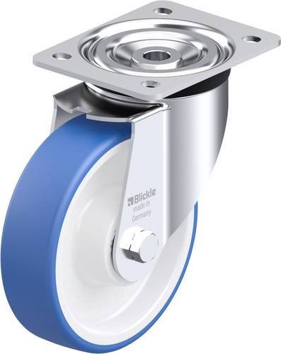 Blickle L-POTHs 160XK Stahlblech-Lenkrolle in Blau mit 160 mm Rad-Durchmesser und 400 kg Tragfähigkeit - Bild 1