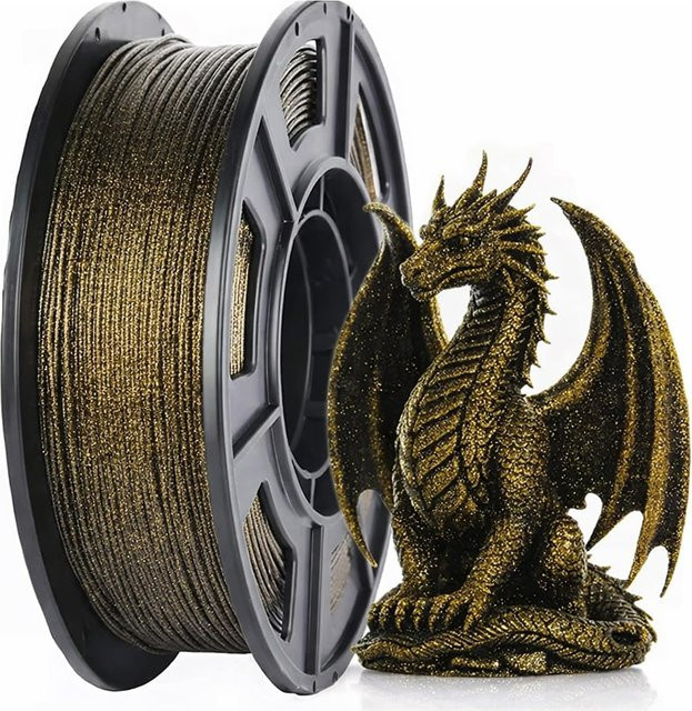 Filajoy3D Galaxy Glitter PLA Filament 1,75mm Schwarz mit Gold Glitter, 250g - Bild 1