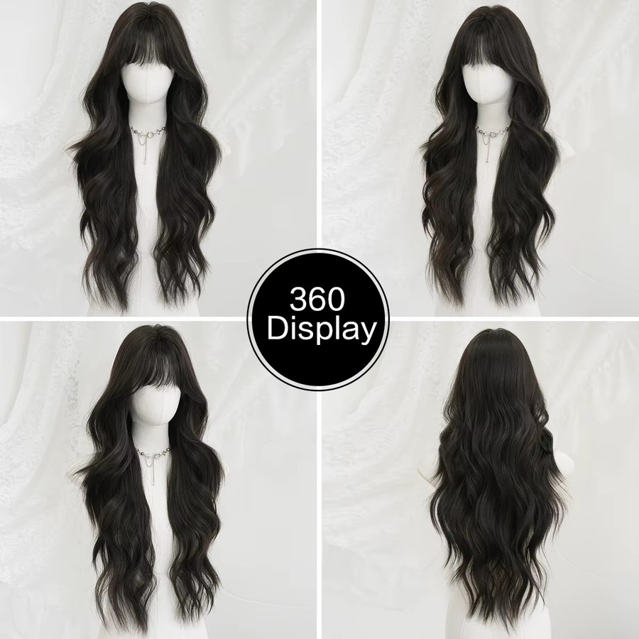 7JHH WIGS Perücke, dunkelbraun, gewellt, Damen - Bild 4