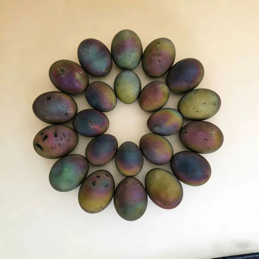 CrystalHola Titan-Aura Eiförmiges Achat-Ornament, Multicolour Geoden-Cluster Mineralienexemplar als Tischdeko - Bild 2