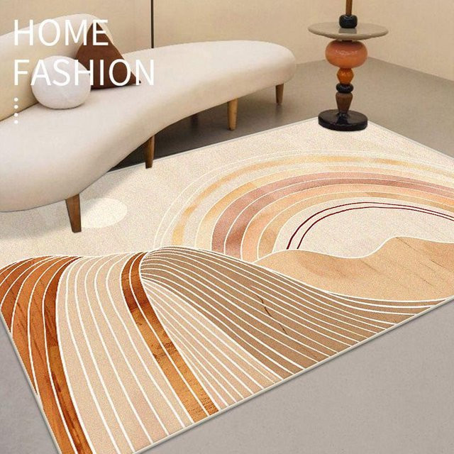 Karpetti Flauschiger Teppich in Beige, Modernes Geometrisches Design, Rutschfest und Waschbar, B/T: 100 x 200 cm - Bild 1
