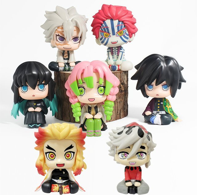 Bandai Demon Slayer Q Edition Aprikose Shoulang Mili Fugang Yoshiyuki, PVC-Modell Ornament, Kunststoff, Bunt / Mehrfarbig - Bild 1