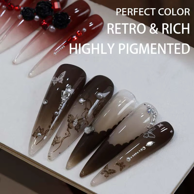 PERFECT COLOR Patting Gel Polish, Rot & Schwarz, 5g, Glänzend - Bild 3