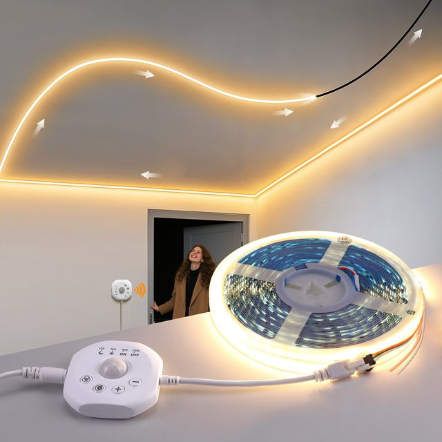 Rybakov WS2811 LED Streifen mit Motion Sensor für Pferderennen Chase Effekt in Warmweiß zur Dekoration von Schlafzimmer und Decke - Bild 1