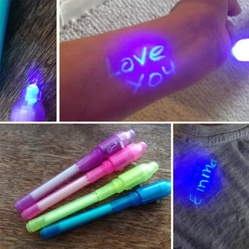 4er-Set Leuchtende UV-Unsichtbare-Tinte-Stifte in Lila für Kinder zum Zeichnen und Lernen - Bild 2