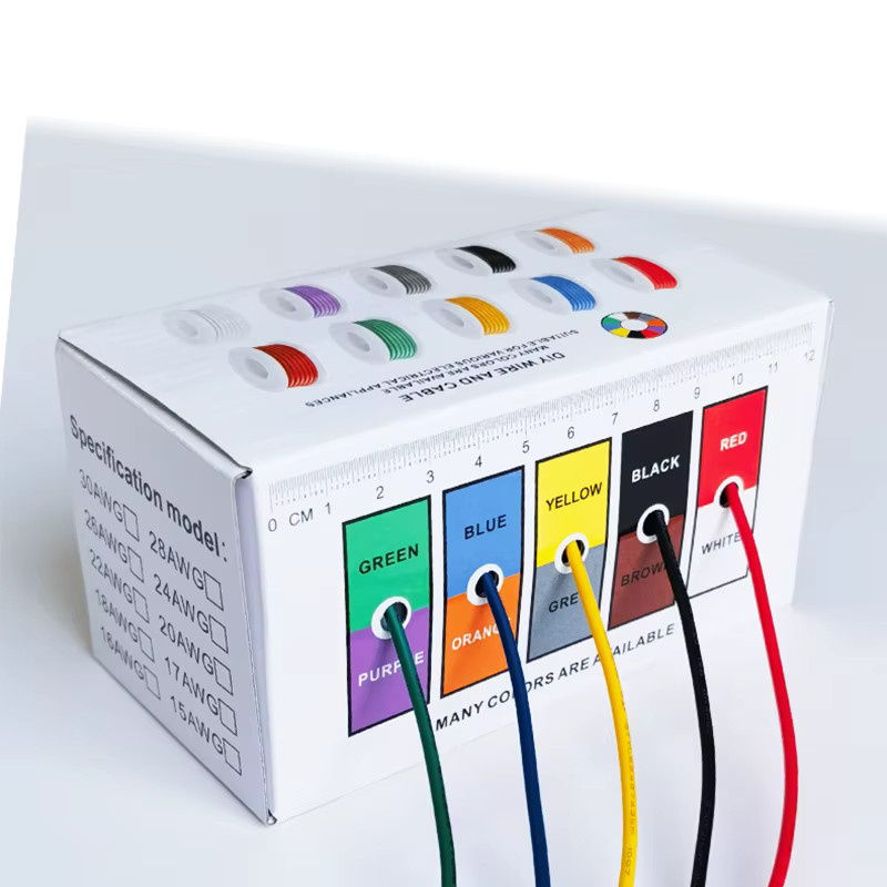 beteno DIY-Draht aus verzinntem Silikon, elektronisches Strangdrahtkabel in 5 Farben, 16–30 AWG, 5–20 Meter pro Achse - Bild 2