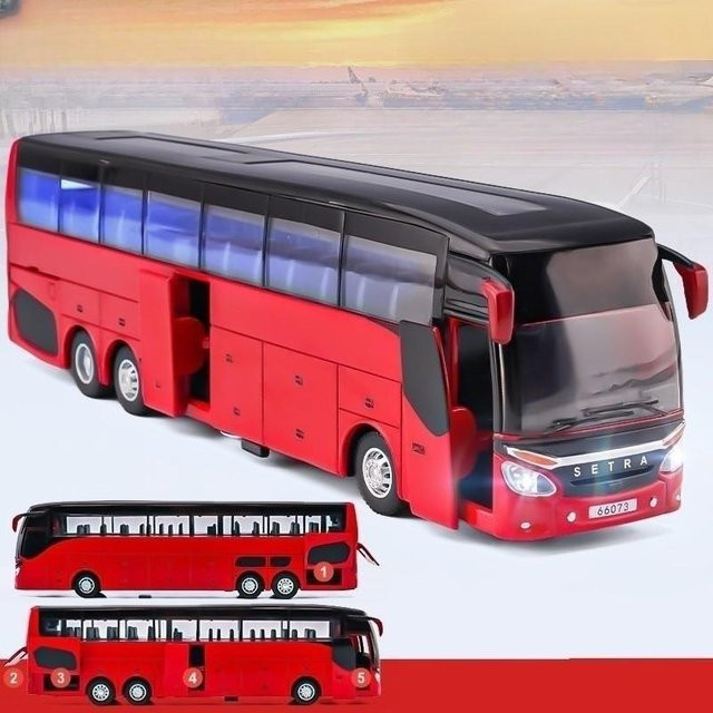 Linyi toy car Luxus-Bus Spielzeugauto, Metallmodell, 1:50, mit Licht und Sound, ab 14 Jahren - Bild 1
