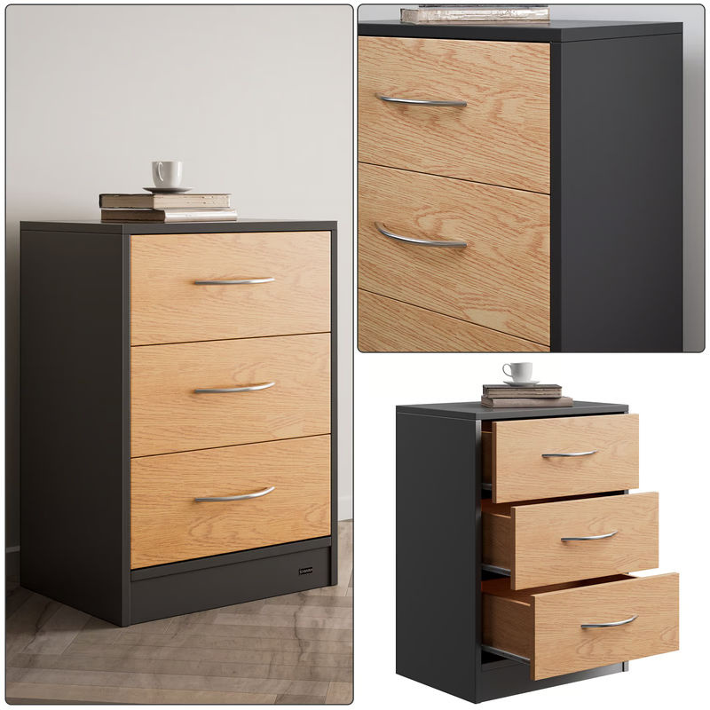 Casaria Nachttisch Eloise in Holz und Grau, B/T/H: 54 x 39 x 28 cm - Bild 3