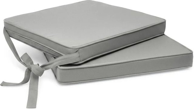 Beautissu 2er Set Loft SK Stuhlkissen Hellgrau B: 45 cm, T: 40 cm, H: 5 cm - Bild 1