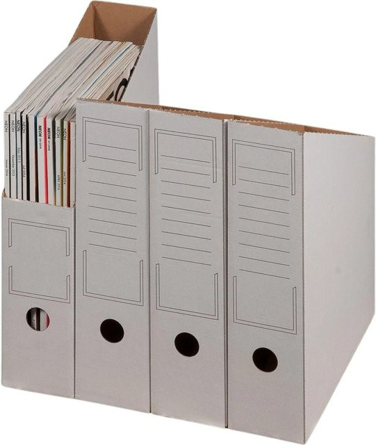 PROREGAL Archiv-Stehsammler A4 aus Wellkarton, 80 Stück, Weiß, B/T/H: 26,0 x 7,5 x 31,5 cm - Bild 1