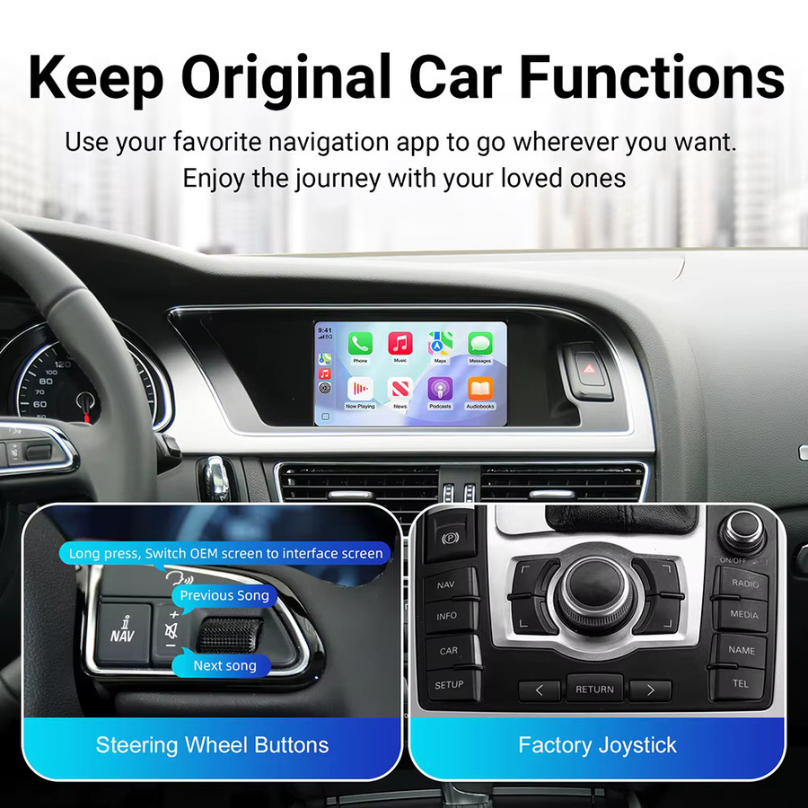 ANYFAR MMI 2G Bildschirm-Upgrade Decoder-Box für Audi A4, A5 und Q5 (2009-2016) mit CarPlay und Android Auto, 6,5 Zoll, Schwarz - Bild 2