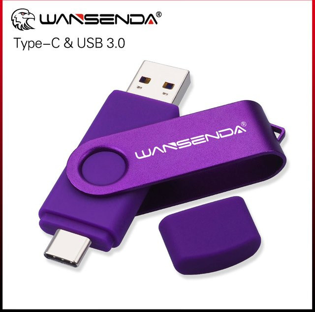 WANSENDA 2-in-1 USB 3.0 Typ C USB-Stick OTG Pendrive in Purple - Bild 1