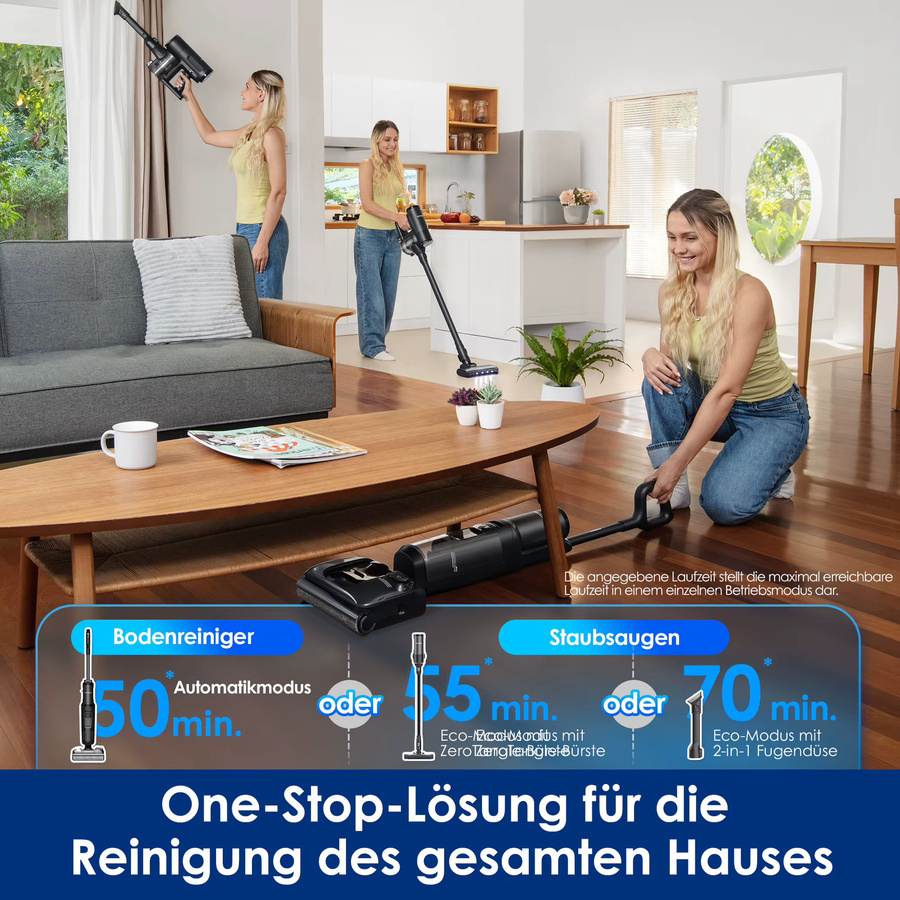 Tineco FLOOR ONE Switch S7 Stretch 5-in-1 Nass-Trockensauger und Akkusauger Set in Schwarz mit FlashDry Selbstreinigung und DualBlock Anti-Tangle Technologie - Bild 3