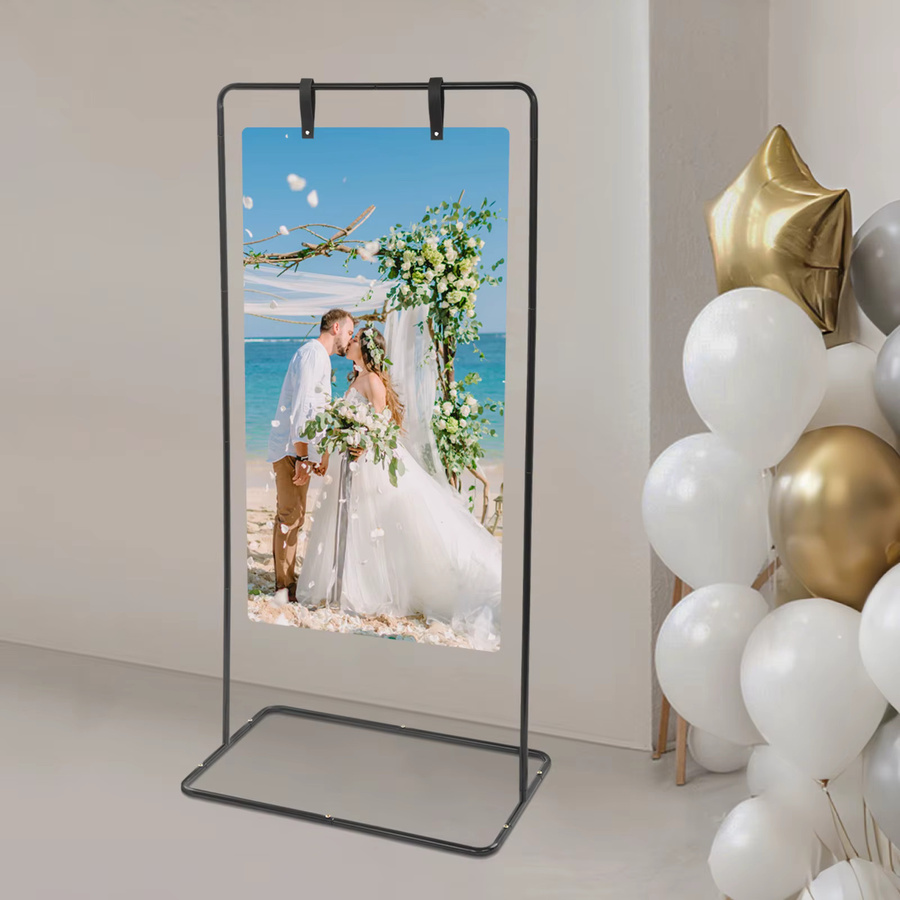 Bymaocar Eisen-Display-Staffelei-Ständer für Willkommensschilder und Dekoration, Schwarz, B/T/H: 80 x 50 x 175 cm - Bild 2