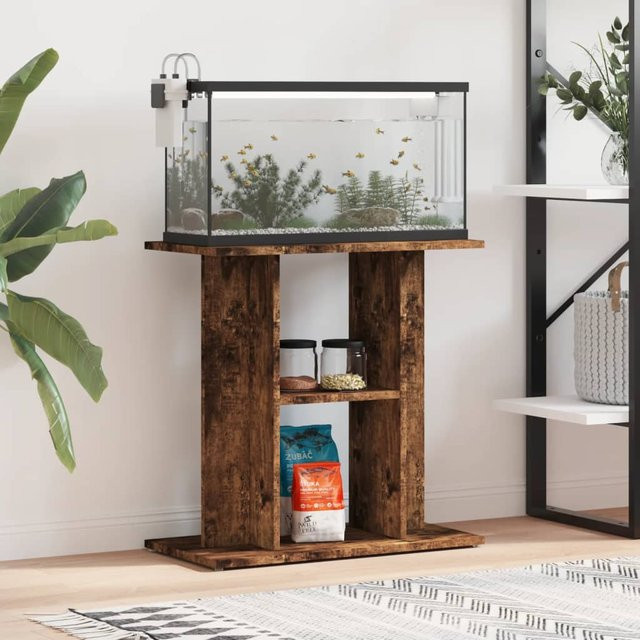 Vidaxl Aquariumschrank aus Holzwerkstoff in Geräuchert Eiche, Braun, B/T/H: 60 x 30 x 60 cm - Bild 1