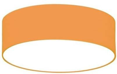 Brumberg LED Deckenleuchte in Weiß mit orangefarbenem Stoffschirm, moderne Zylinderform - Bild 1