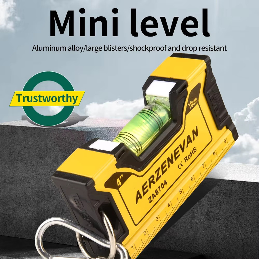 Baolian Magnetische Taschenwasserwaage aus Aluminium in Weiß und Gelb, Breite: 10,5 cm - Bild 2
