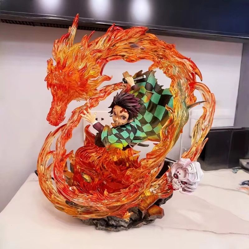 Bandai Demon Slayer Tanjiro Kamado Action Figur mit Feuer Drache Motiv in Multicolor, Höhe: 22,0 cm - Bild 2