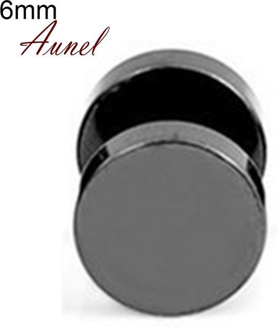 HonorBond Ohrstecker, Edelstahl, schwarz, rund, Herren, 6 mm - Bild 1