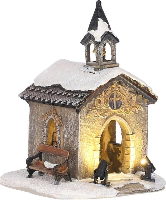 Luville Collectables Chapel Keramik-Dekofigur für Advent und Weihnachten, Multicolor und Weiß, B/T/H: 11 x 11 x 15 cm - Bild 1