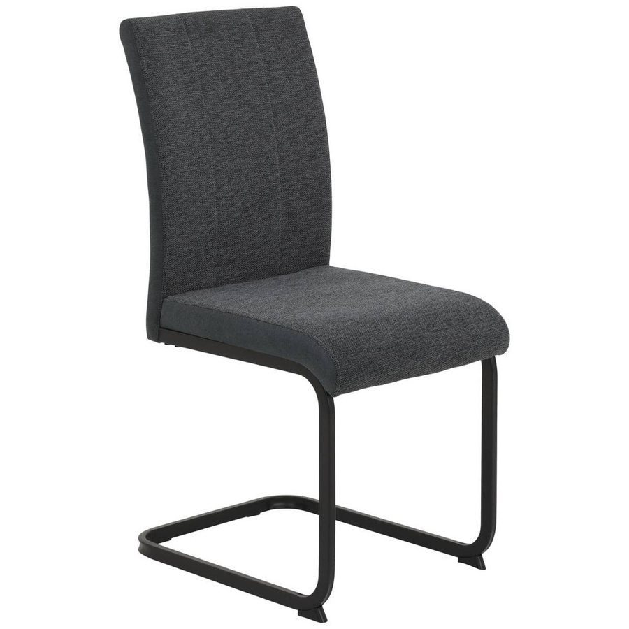 4er Set Stühle Hela in Anthrazit und Schwarz aus Webstoff und Metall mit Freischwinger-Gestell B/H/T: 43 x 92 x 52 cm - Bild 3