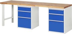 Rau Werkbank 7508A8 mit 6 Schubladen, Multicolor, B: 250 cm, T: 70 cm, H: 89 cm - Bild 1