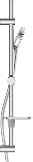 Eisl Brausegarnitur Rimini Chrom Silber, Wandmontage, höhenverstellbar, B: 24 cm, H: 70 cm, T: 10 cm, D: 12 cm - Bild 1