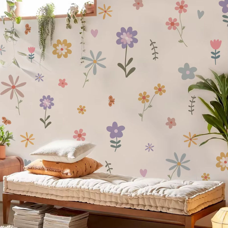 Kingsmile Cartoon Blumen Wandaufkleber Multicolor für Kinderzimmer und Wohnzimmer - Bild 3
