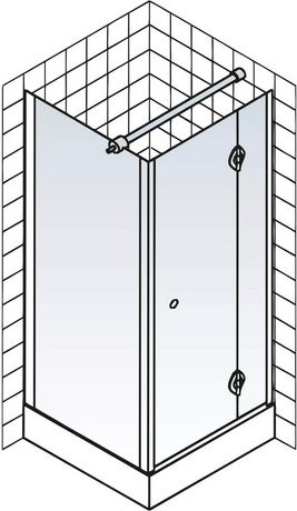 Schulte Eckdusche MasterClass in Silber mit transparenter Glaswand, B/T: 90 x 90 cm, Höhe: 200 cm, Tür rechts - Bild 1