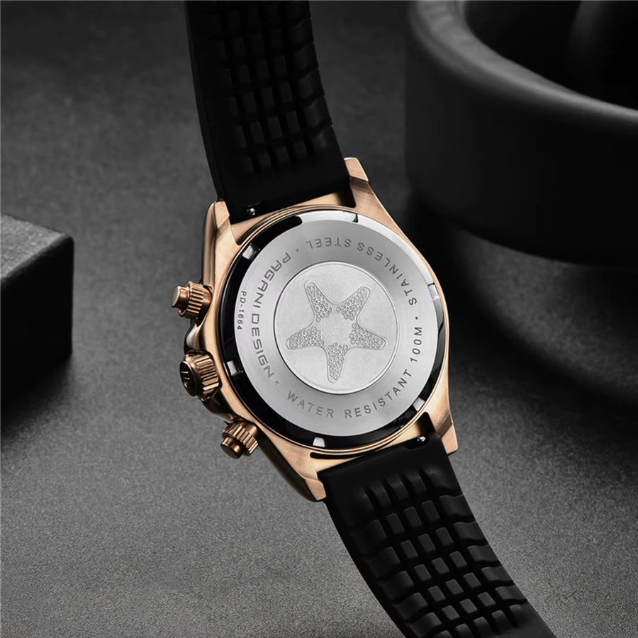 Pagani Design Armbanduhr Quarz, Edelstahl, Gold, Saphirglas, Herren - Bild 5