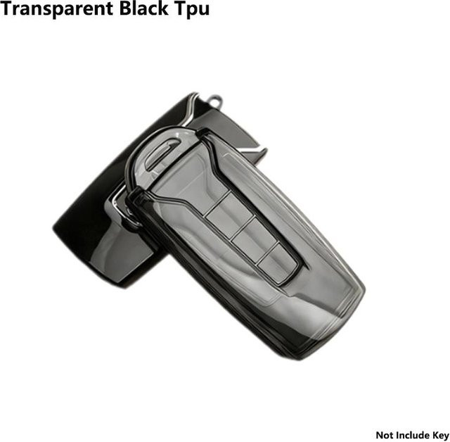 Schutzhülle für VW Volkswagen Touareg Autoschlüssel aus transparentem schwarzem TPU, Schlüsselanhänger Tasche in Grau - Bild 1
