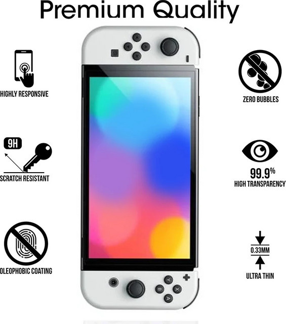2er-Set gehärtetes Schutzglas für Nintendo Switch OLED und Lite, transparentes Display-Schutzfolien-Set - Bild 1