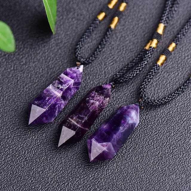 Wucifang Jewelry Halskette, Amethyst, Lila, Kristall, Unisex - Bild 1