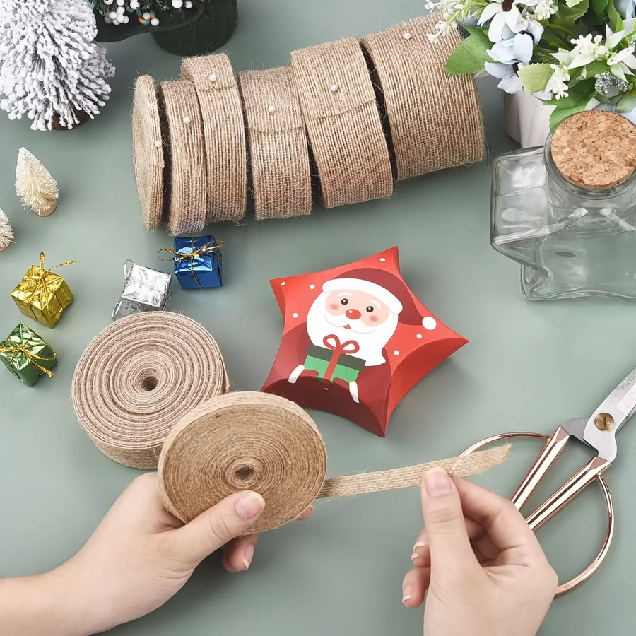 Natürliches Vintage-Juteband in Beige für Hochzeiten, Floristik und DIY-Geschenkverpackungen, 10 m Länge - Bild 3
