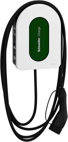 Schneider Electric Wallbox Typ 2 Mode 3 11kW 16A mit App-Steuerung, dreiphasig, weiß-grün, Wandmontage - Bild 1