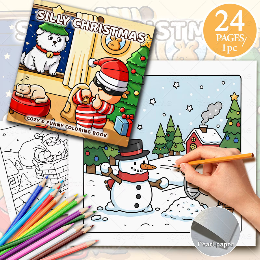 Lustiges Weihnachts-Malbuch für Erwachsene zur Entspannung und gegen Angst als DIY Mal- und Zeichenkunst-Aktivitätsbuch - Bild 2